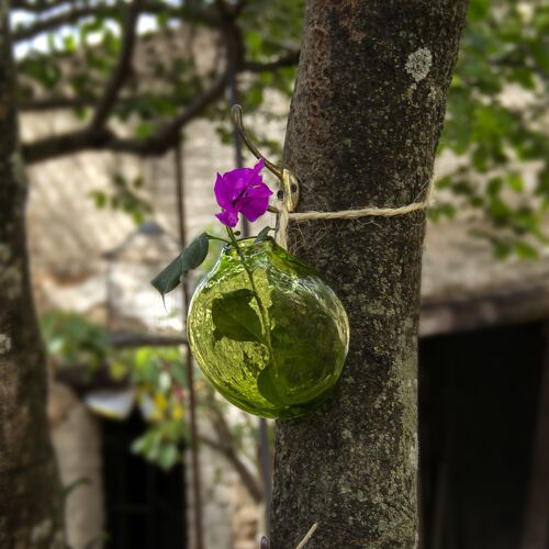 Blumenvase zum Aufhängen, Wanddeko Anfora grün