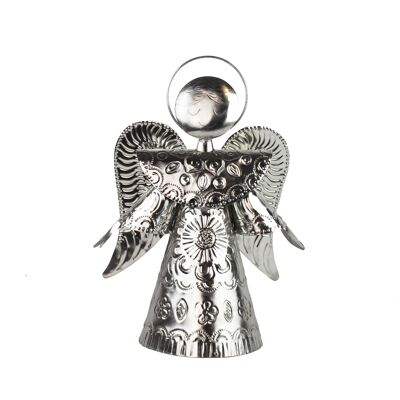Ángel plata 25cm, ángel de la guarda, decoración navideña
