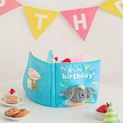 My Birthday Book - Hidden Food Play Book, Interactive Sound Toy for Dog