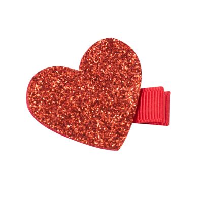 Barrette anti glisse coeur rouge