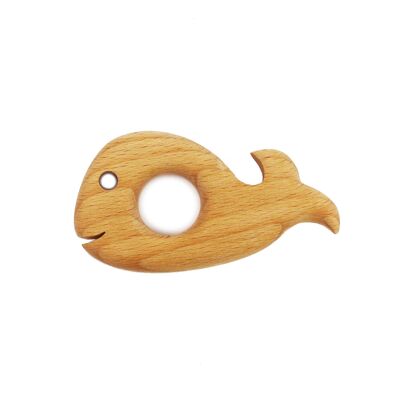 Coquetier motif animal baleine en bois