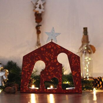 Photophore crèche, décoration de Noël 3