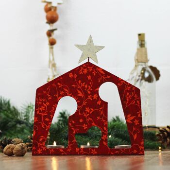 Photophore crèche, décoration de Noël 6