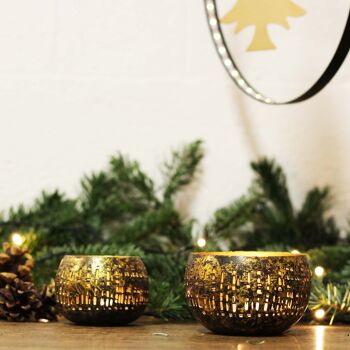 Photophore bronze/doré S, décoration de Noël 2