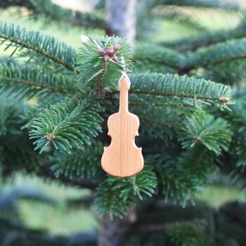 Décorations d'arbre de violon en bois 2
