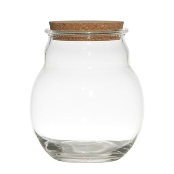 Pot de rangement Burbuja 20cm H, vase à bulles avec liège 1
