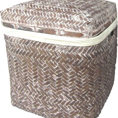 Bamboo half laundry baskets in greywash set of 2
