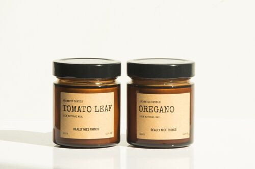 Tomato Leaf & Oregano Candle Set