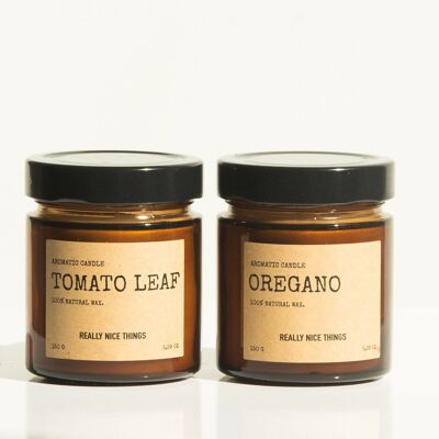 Tomato Leaf & Oregano Candle Set
