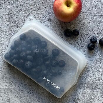 Sacs alimentaires réutilisables en silicone | Ensemble de 2 petits sacs de congélation transparents (330 ml) 9