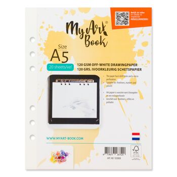 Présentoir de départ MyArt®Book A5 avec 4 classeurs à anneaux couleur et 14 types de papier 8