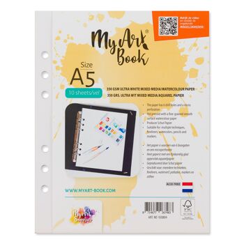 Présentoir de départ MyArt®Book A5 avec 4 classeurs à anneaux couleur et 14 types de papier 10