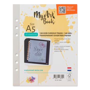 Présentoir de départ MyArt®Book A5 avec 4 classeurs à anneaux couleur et 14 types de papier 13