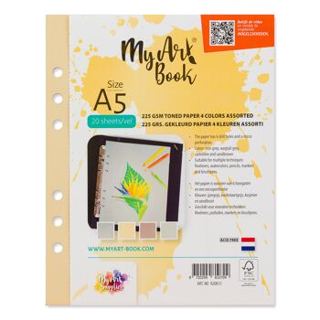 Présentoir de départ MyArt®Book A5 avec 4 classeurs à anneaux couleur et 14 types de papier 19