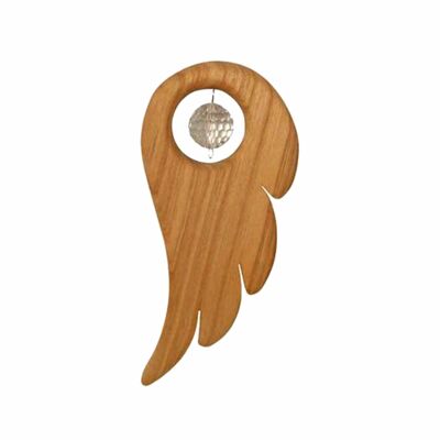 Wooden angel wings with crystal window decoration