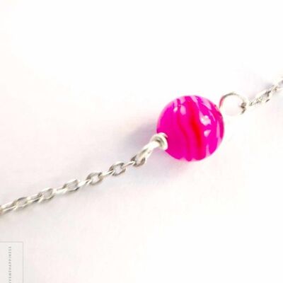 Bracelet Fermoir – Agate Fushia