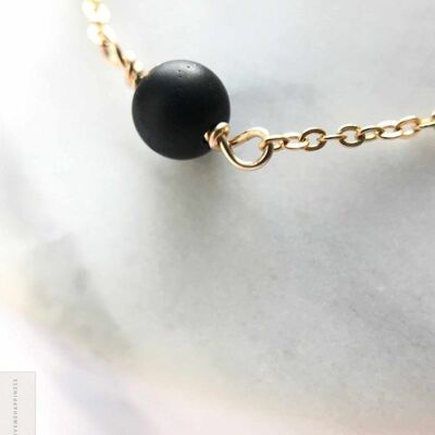 Bracelet Fermoir – Agate Noire