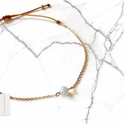 Bracciale con chiusura – Calcedonio blu