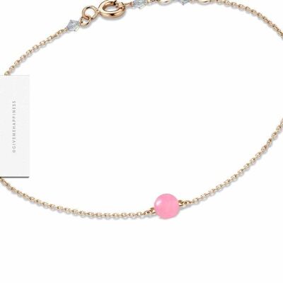 Pulsera Broche – Calcedonia Rosa