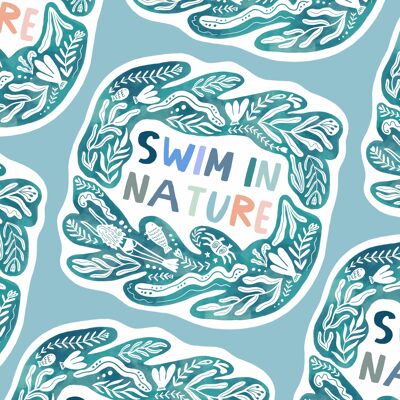 Swim In Nature Waterproof Sticker