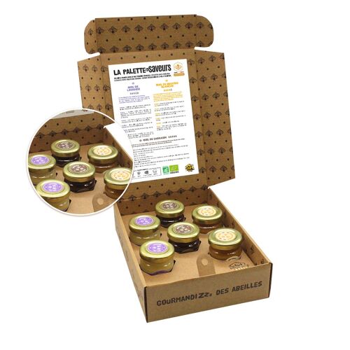 COFFRET MIELS BIO LA PALETTE DES SAVEURS 6 POTS