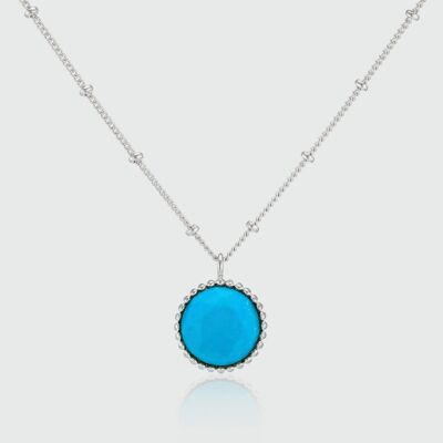 Barcelona Silver December Turquoise Birthstone Necklace