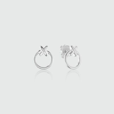 Manacor Friendship Sterling Silver Kiss Stud Earrings