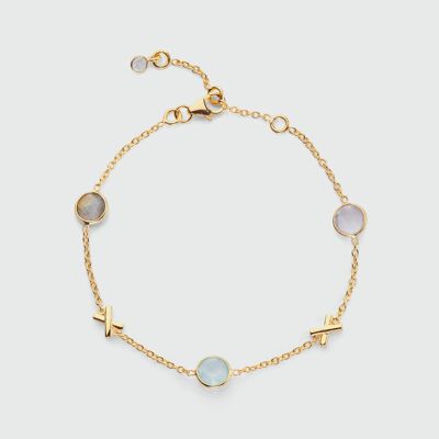 Miramar Multi Gemstone & Gold Vermeil Friendship Bracelet