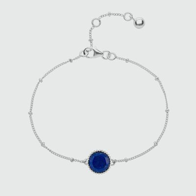 Barcelona Silver September Lapis Lazuli Birthstone Bracelet