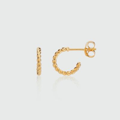 Alhambra Micro Twisted Gold Vermeil Hoop Earrings