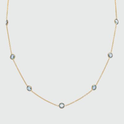 Antibes Blue Topaz & Gold Vermeil Necklace