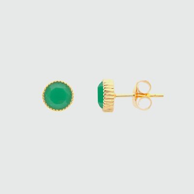 Barcelona May Chrysoprase Birthstone Stud Earrings