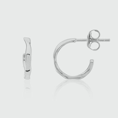 Ronda Mini Piccolo Polished Sterling Silver Hoop Earrings