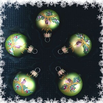 Ball set fir branch green 4cm