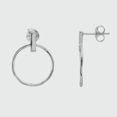 Granada Circle and Bar Sterling Silver Earrings (E1339)