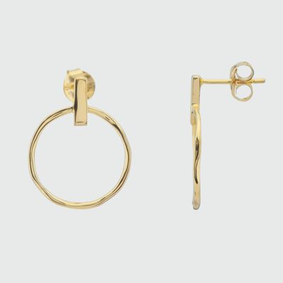 Granada Circle and Bar Gold Vermeil Earrings (E1338)