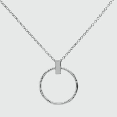 Granada Sterling Silver Circle and Bar Necklace (N3210)