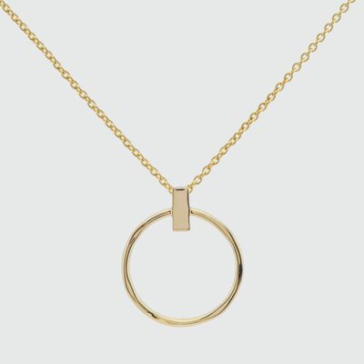 Granada Yellow Gold Vermeil Circle and Bar Necklace (N3208)