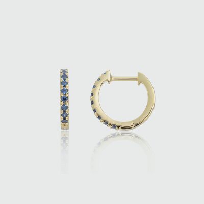 Dovehouse Gold Vermeil & Blue Zirconia Hoop Earrings