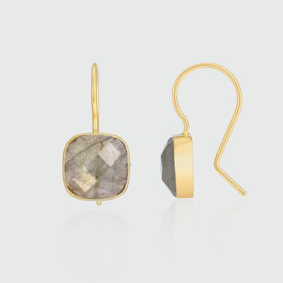 Mondello Labradorite & Gold Vermeil Square Earrings