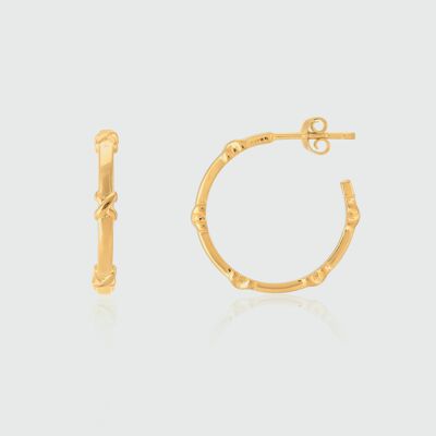 Deia Piccolo Yellow Gold Vermeil Kiss Hoop Earrings