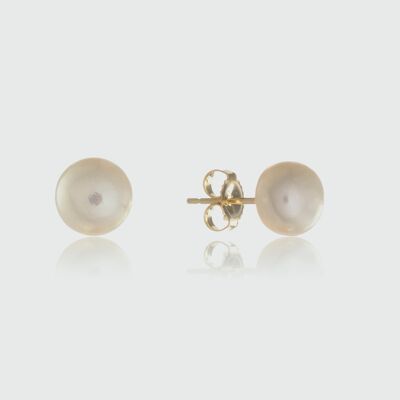 Seville White Pearl & Yellow Gold Vermeil Stud Earrings