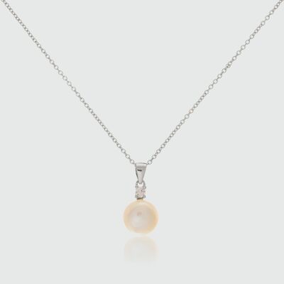 Harcourt White Pearl & Cubic Zirconia Sterling Silver Round Pendant