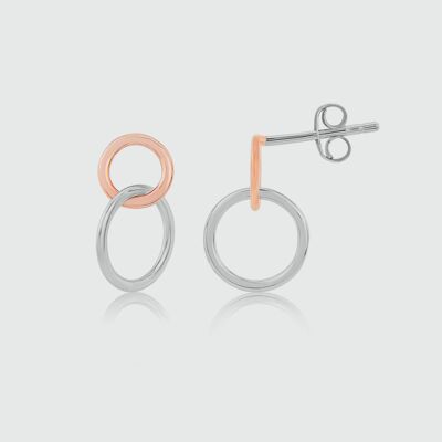 Kelso Sterling Silver & Rose Gold Earrings