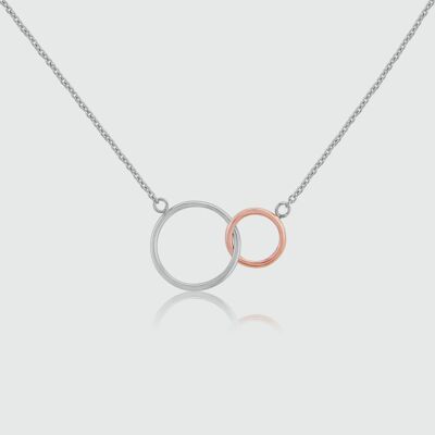 Kelso Sterling Silver & Rose Gold Rings Necklace
