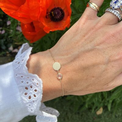 Bali October Rose Quartz Birthstone Bracelet