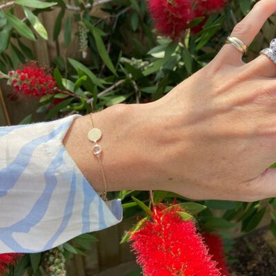 Bali April White Topaz Birthstone Bracelet