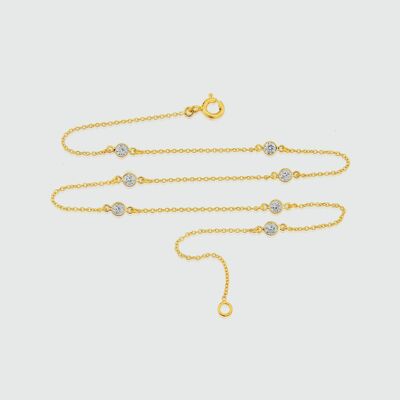Sofia 15" Yellow Gold Vermeil & Cubic Zirconia Short Necklace