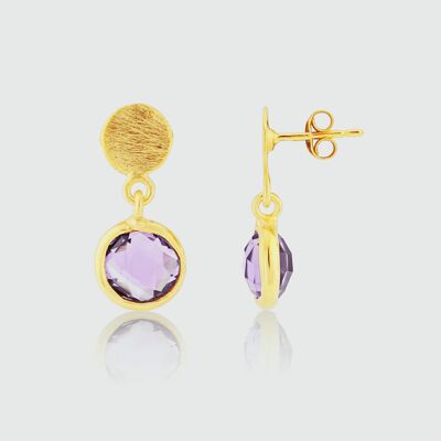 Salina Gold Vermeil Disc & Amethyst Earrings