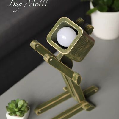 Wooden table lamp "Olive Green"